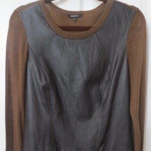 Lafayette 148 top with leather front